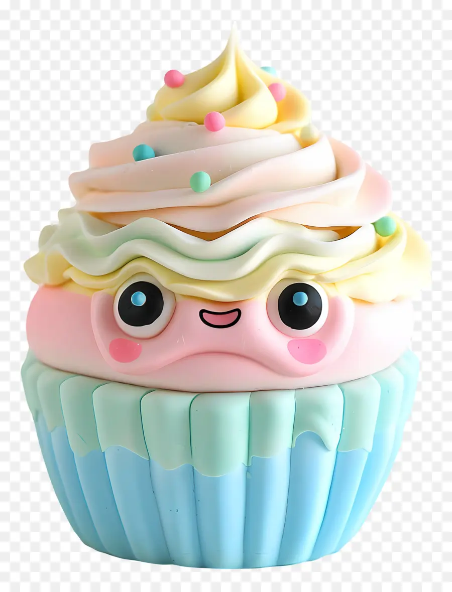 Cupcake Kawaii，Petit Gâteau Souriant PNG