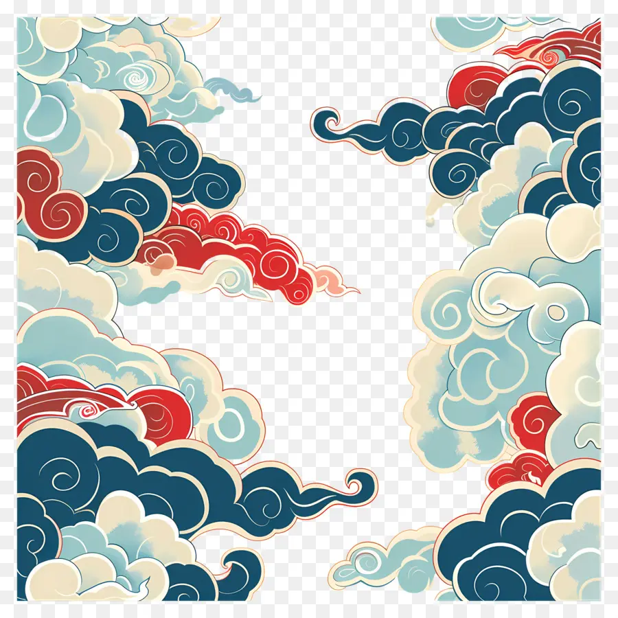 Nuages ​​​​de Bon Augure，Nuages ​​rouges Et Bleus PNG