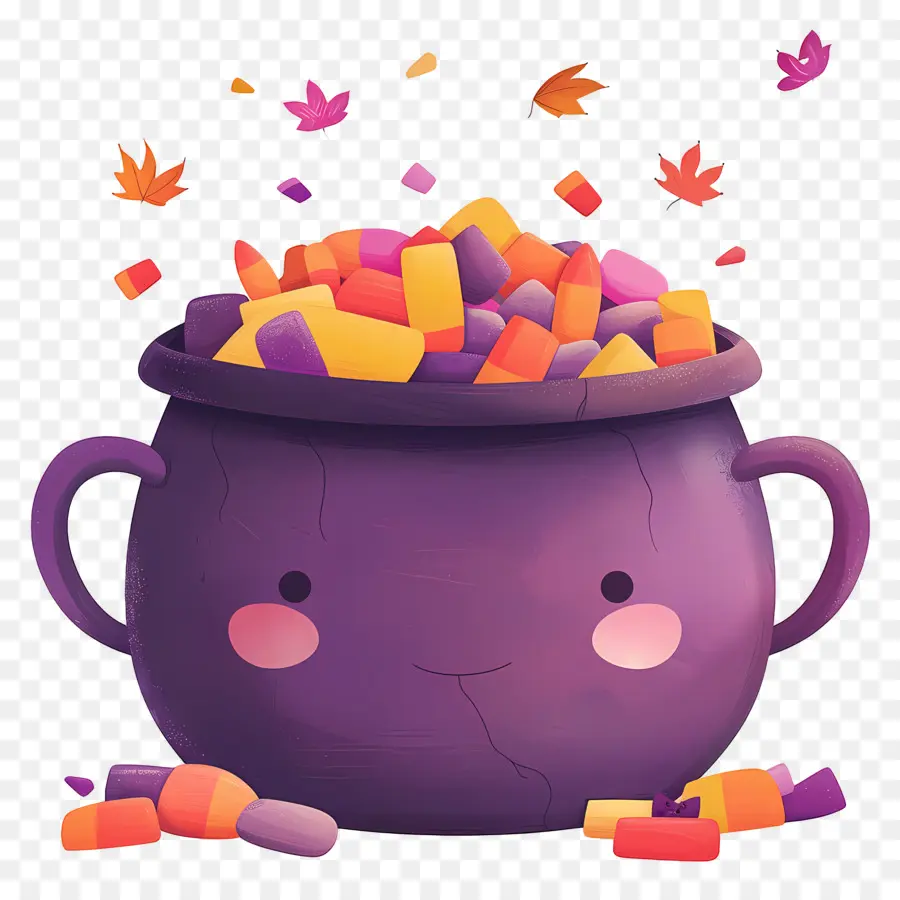 Bonbons D'halloween，Pot Violet PNG