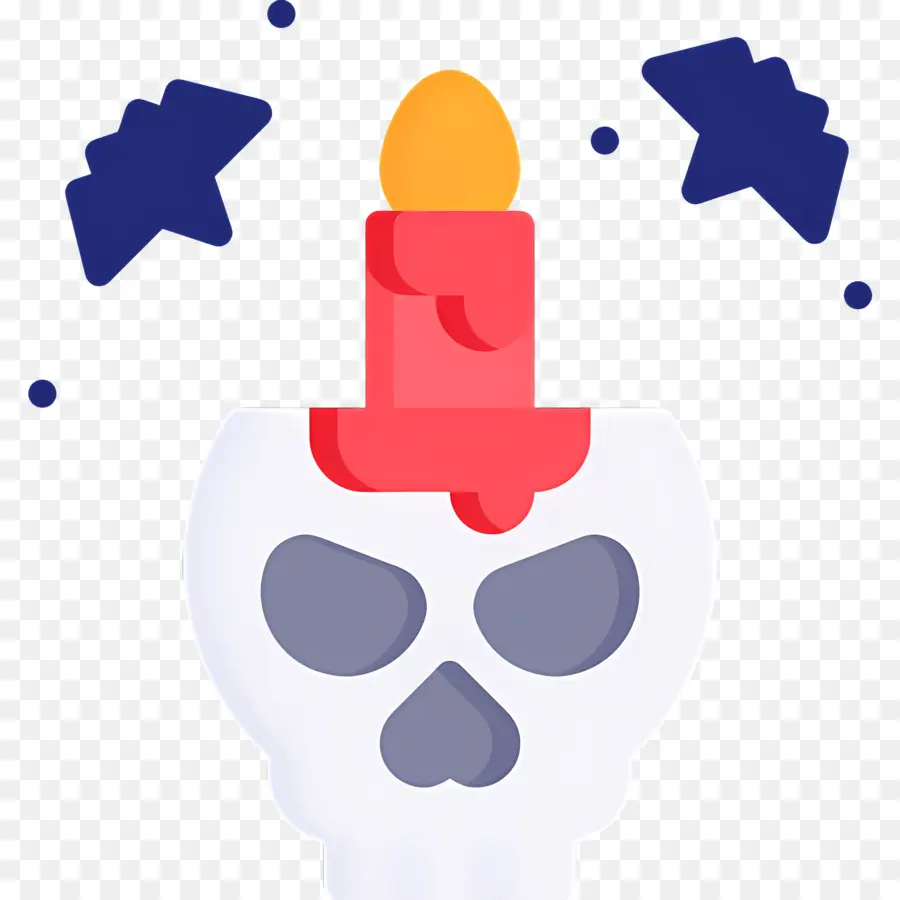 Bougies D'halloween，Crâne Avec Bougie PNG