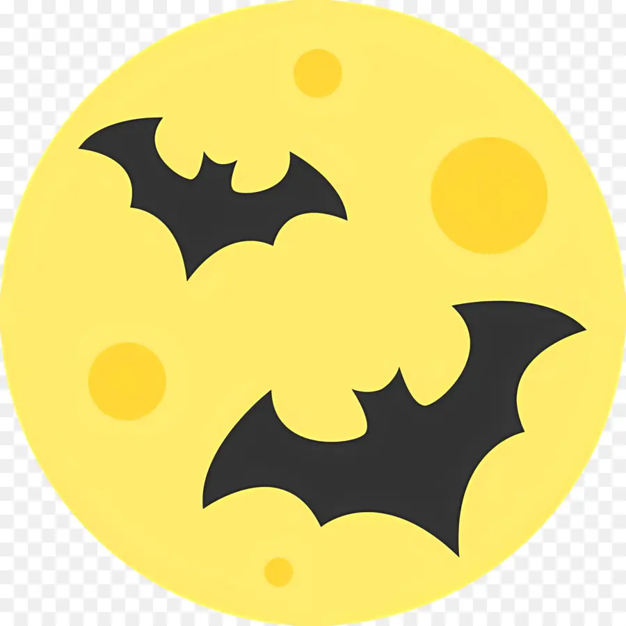 Lune D'halloween，Chauves Souris Et Lune PNG