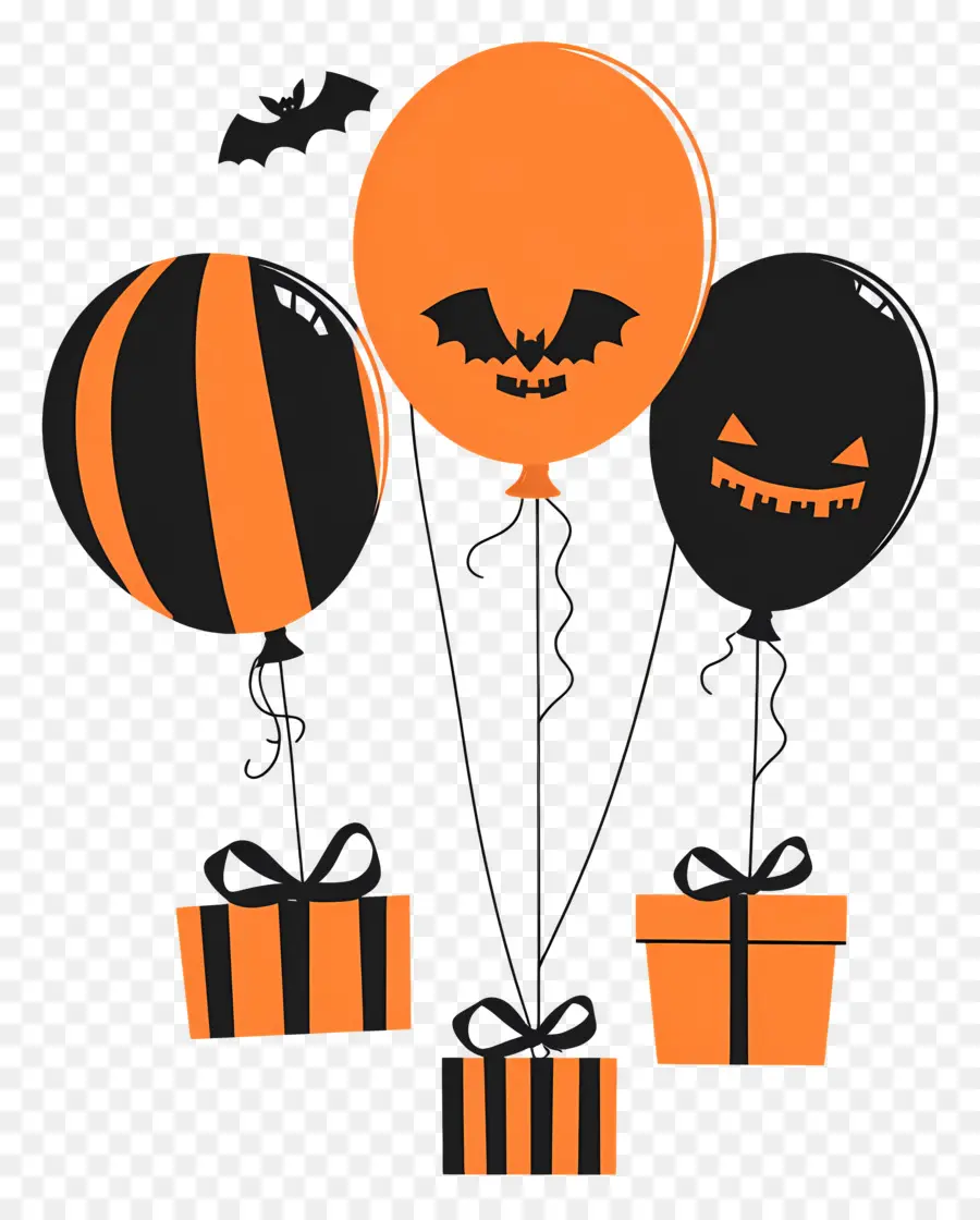 Ballons D'halloween，Cadeaux PNG