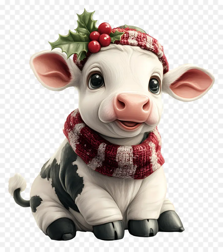 Vache De Noël，Vache Mignonne PNG