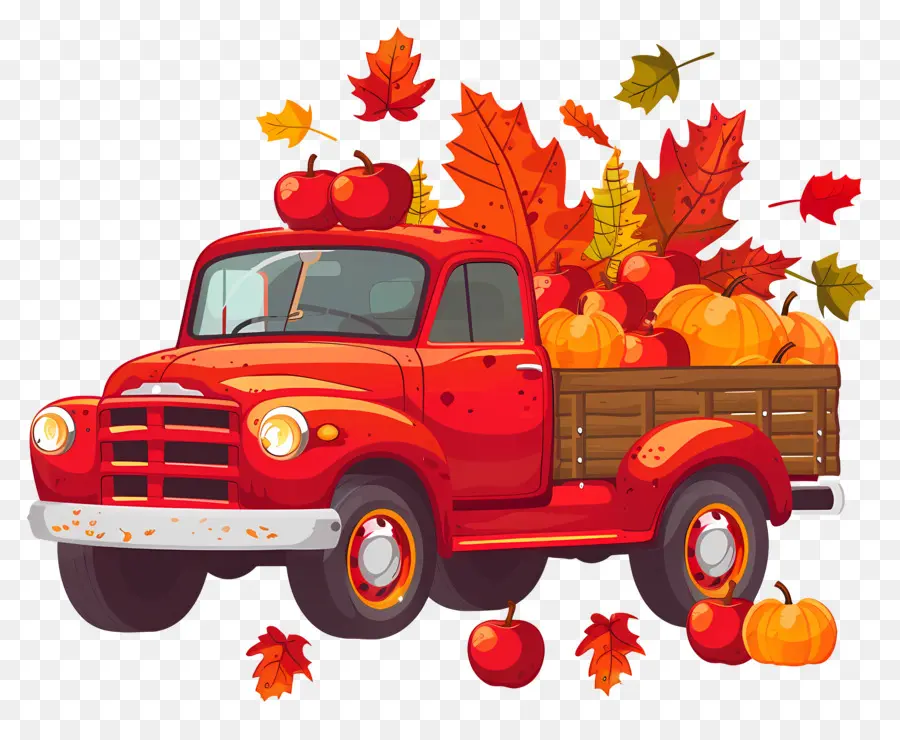 Camion Citrouille，Camion Avec Des Citrouilles PNG