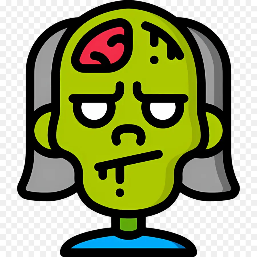 Zombi D'halloween，Visage De Zombie Vert PNG