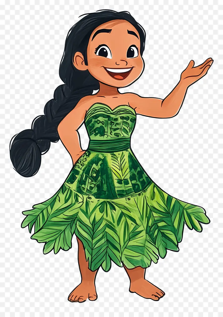 Personnage De Lilo，Fille De Dessin Animé En Robe PNG