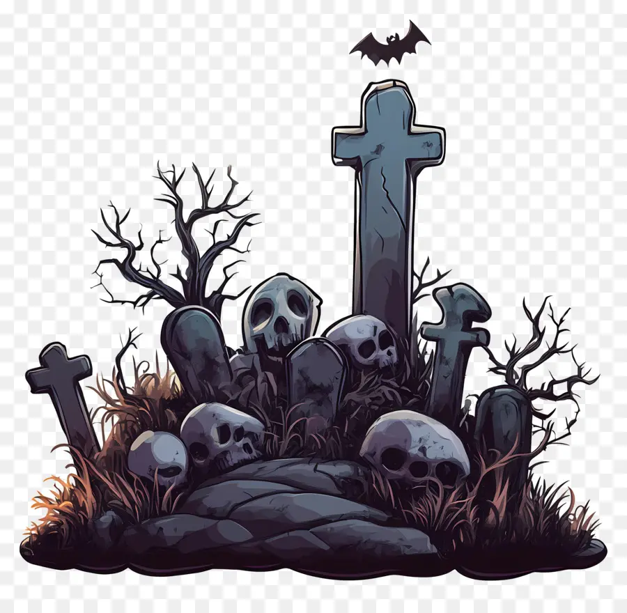 Cimetière D'halloween，Cimetière PNG