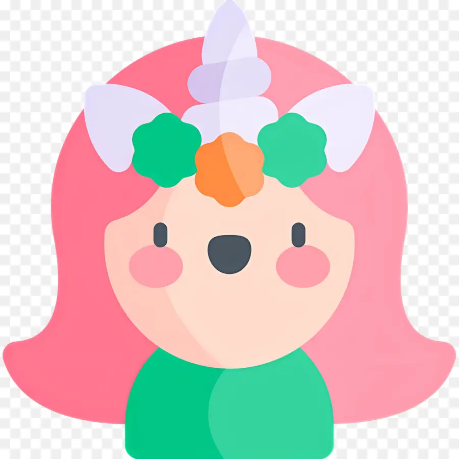 Petite Fille，Fille De Dessin Animé Avec Corne De Licorne PNG