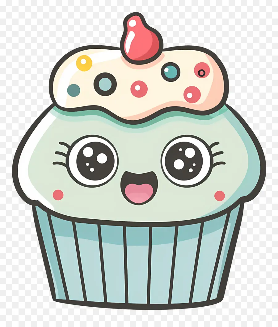 Cupcake Kawaii，Joyeux Petit Gâteau PNG