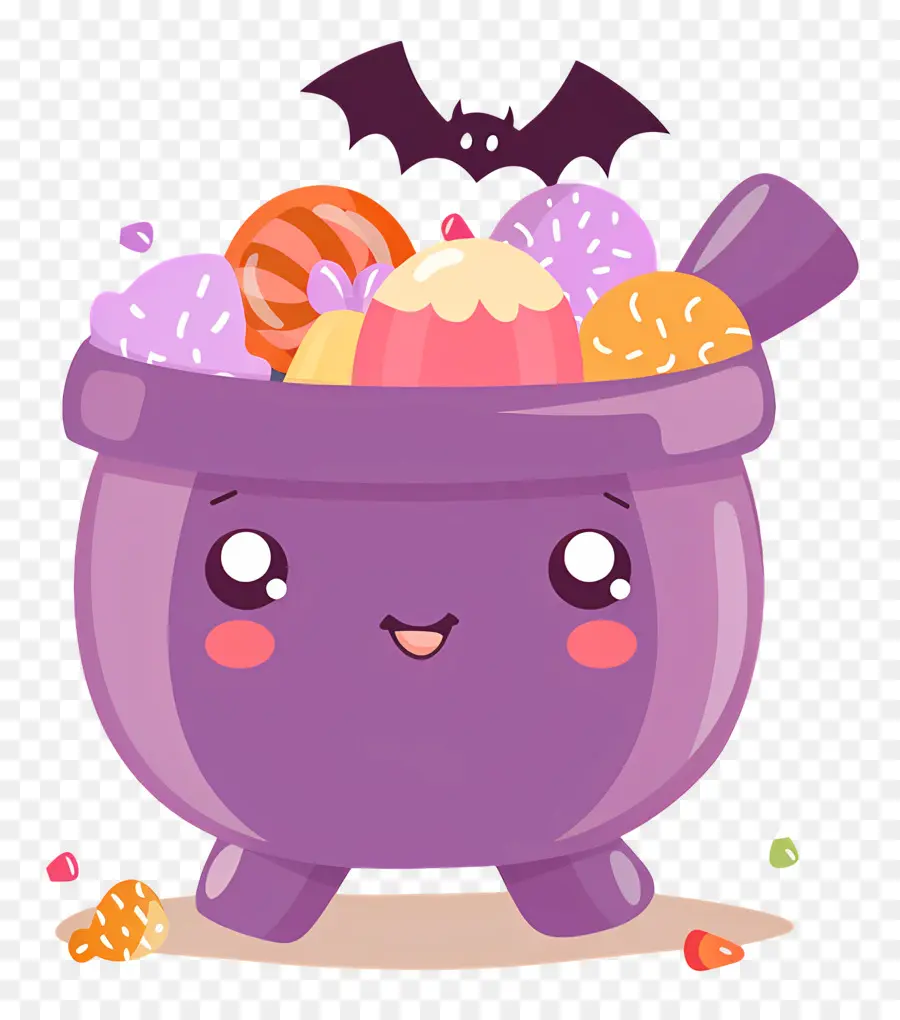 Bonbons D'halloween，Chaudron Violet PNG