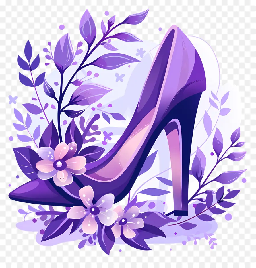 Chaussure à Talons Aiguilles，Talon Haut Fleuri PNG