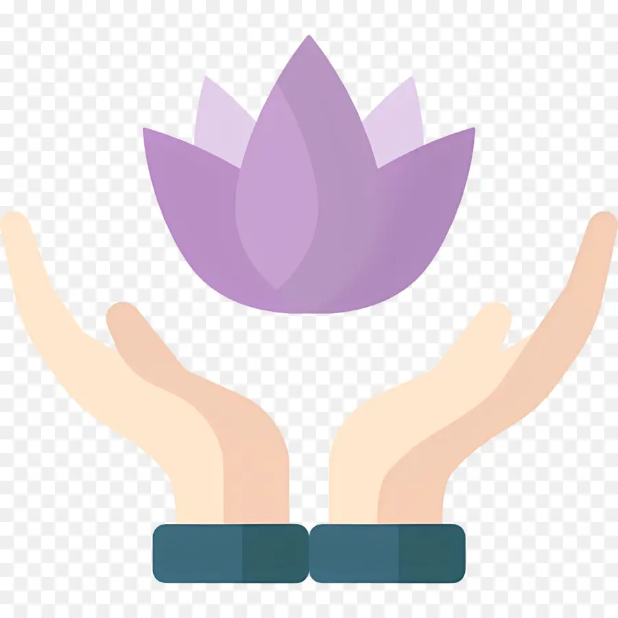 Symbole Du Spa，Lotus Et Mains PNG