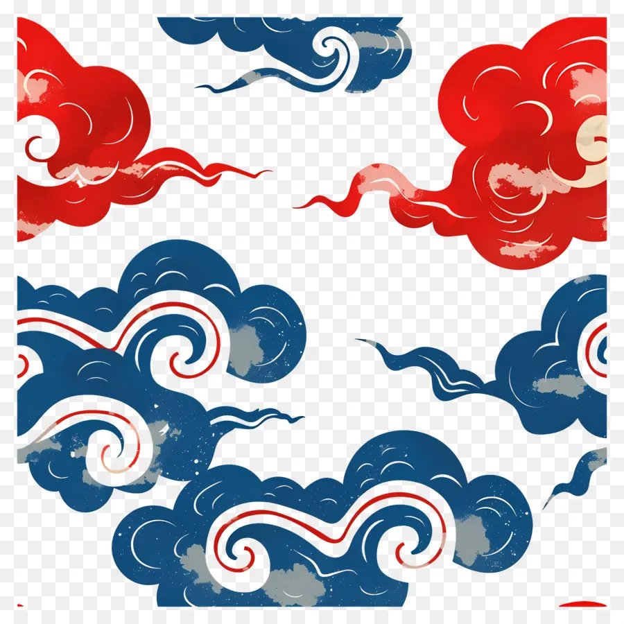 Nuages ​​​​de Bon Augure，Nuages ​​rouges Et Bleus PNG