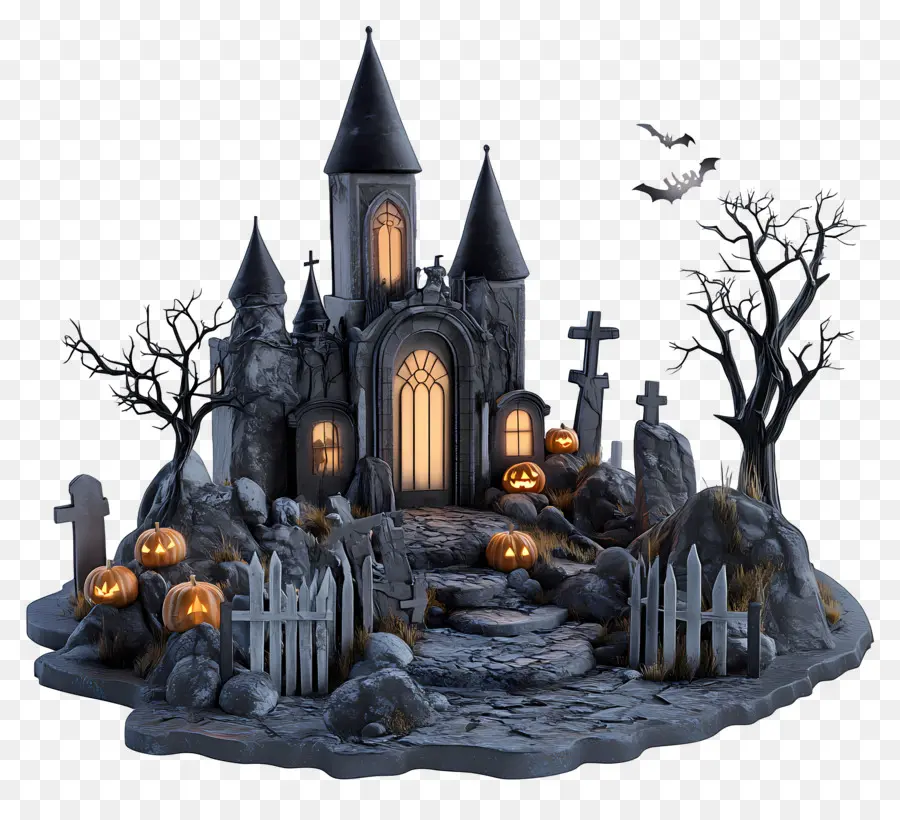 Cimetière D'halloween，Cimetière PNG