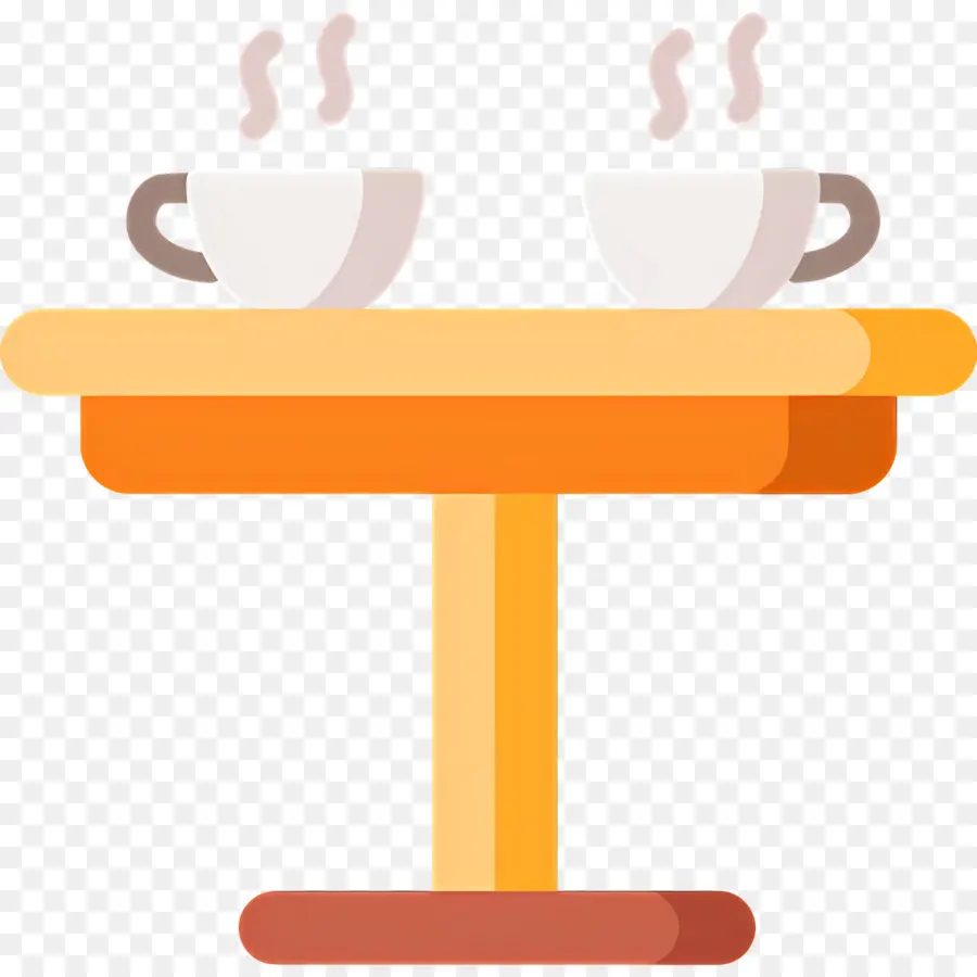 Table Basse，Tasses à Café Sur La Table PNG