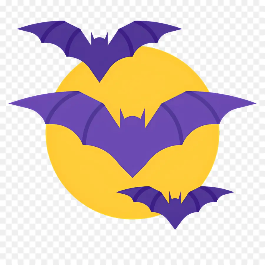 Lune D'halloween，Chauves Souris Et Lune PNG