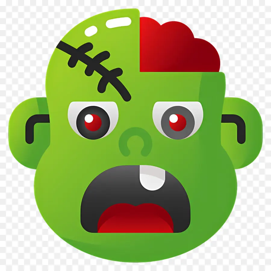 Zombi D'halloween，Visage De Monstre Vert PNG