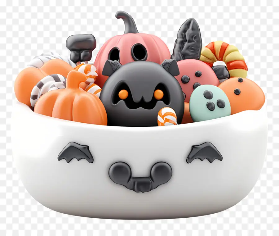 Bol De Bonbons D'halloween，Bonbons D'halloween Mignons PNG