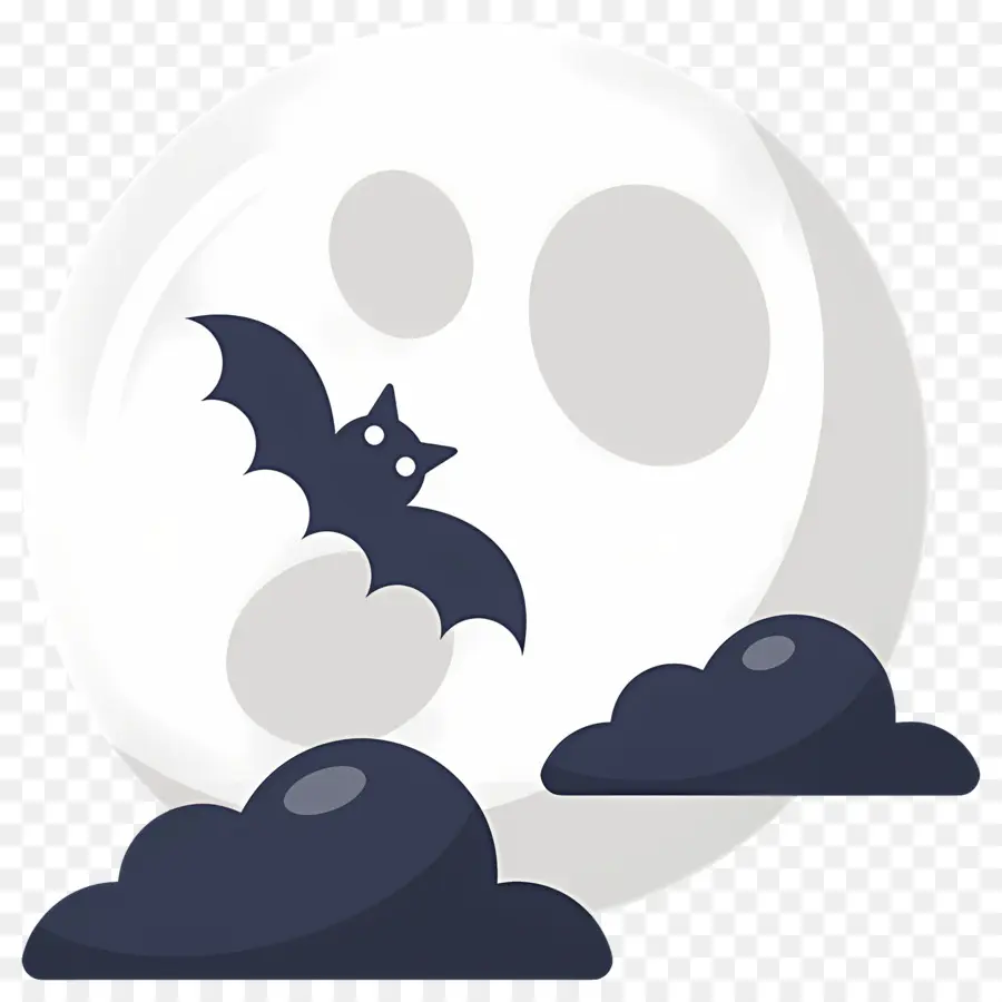 Lune D'halloween，Chauve Souris Et Lune PNG