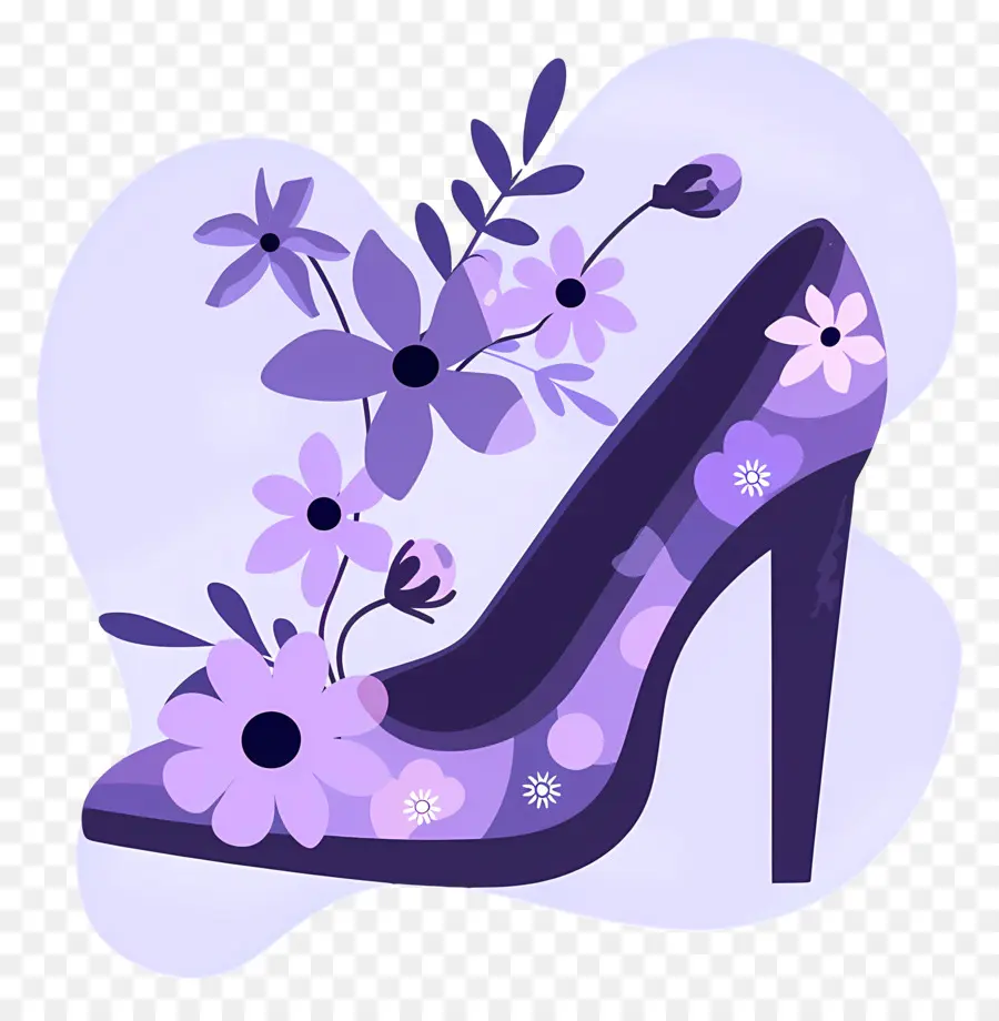 Chaussure à Talons Aiguilles，Talon Haut Fleuri PNG