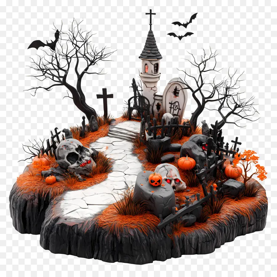 Cimetière D'halloween，Cimetière PNG