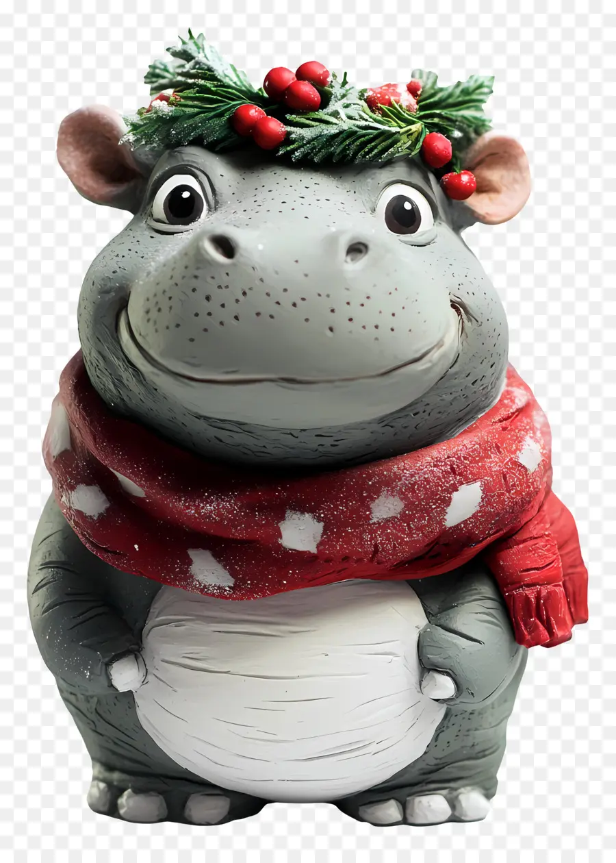 Hippopotame De Noël，Figurine Hippopotame PNG