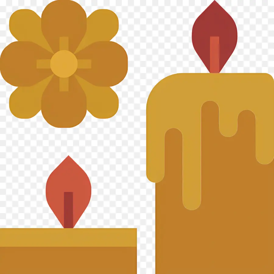 Symbole Du Spa，Bougies Et Fleurs PNG