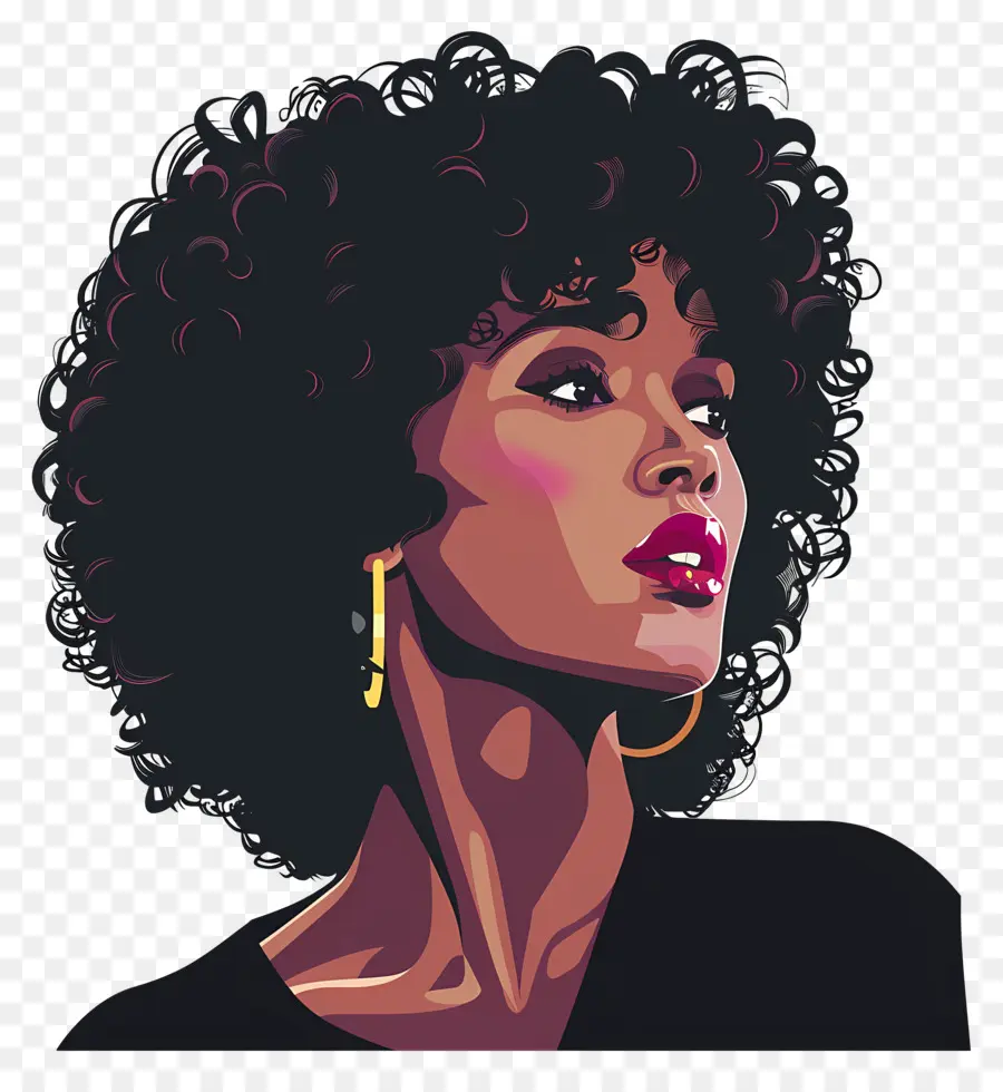 Whitney Houston，Femme élégante Aux Cheveux Bouclés PNG