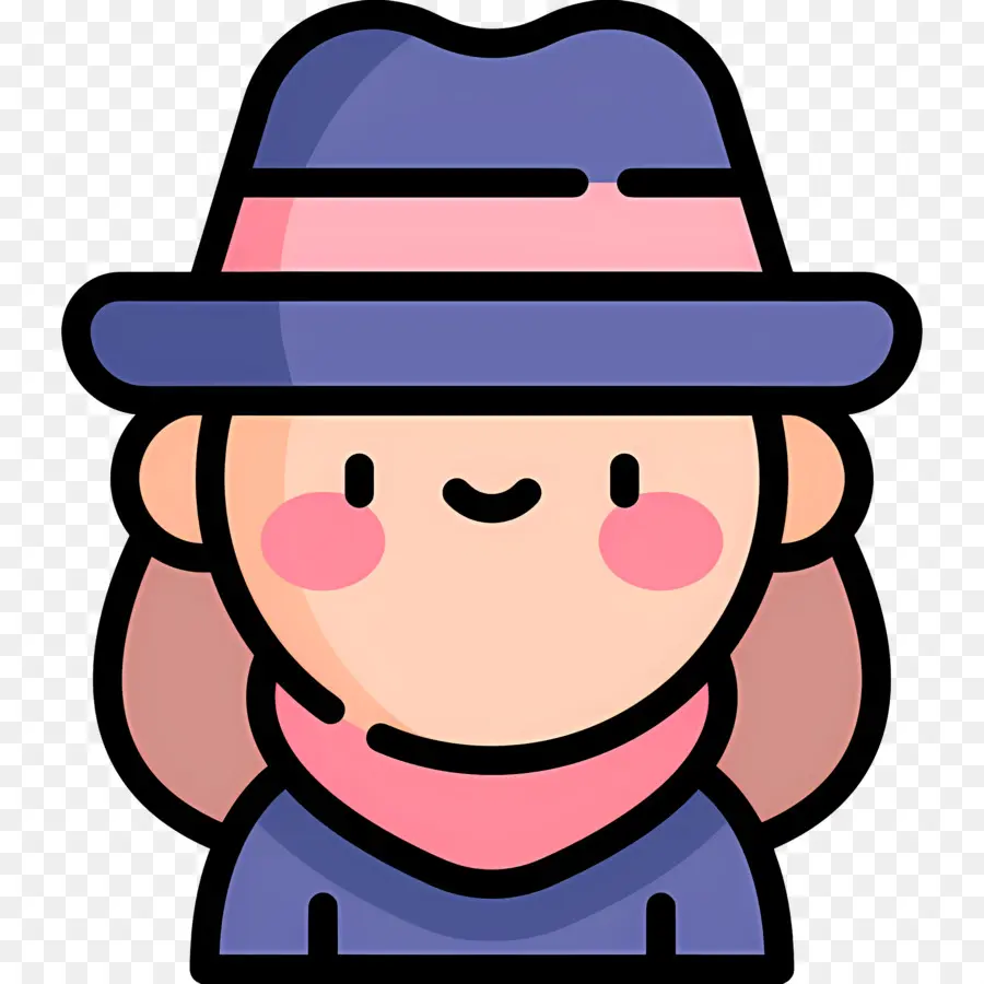 Petite Fille，Personne De Dessin Animé Avec Chapeau PNG