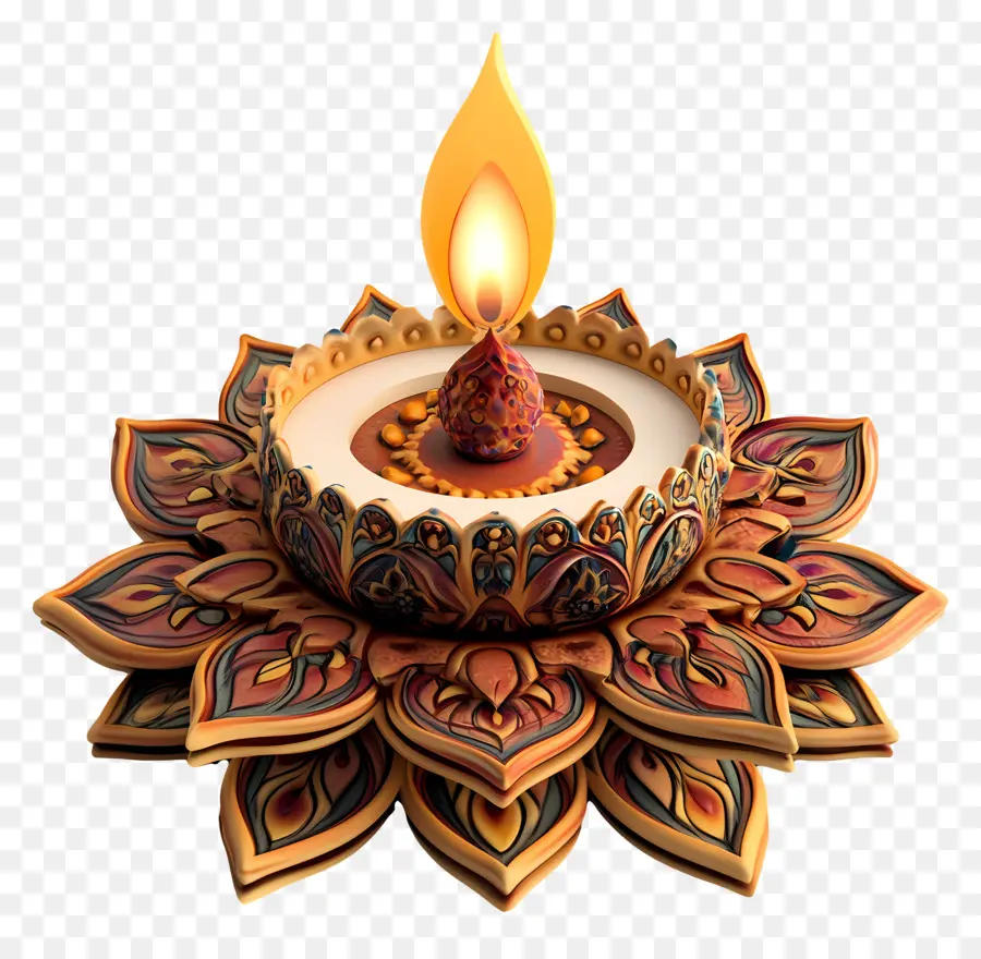 Deepavali，Diya Décoratif PNG