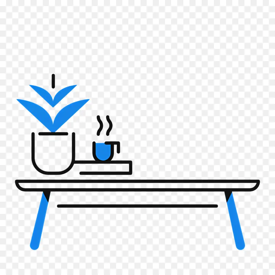 Table Basse，Table Avec Plante PNG