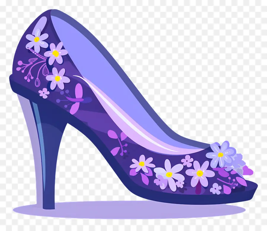 Chaussure à Talons Aiguilles，Talon Haut Fleuri PNG