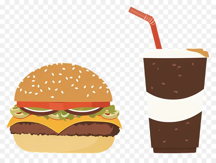 Burger Coca Cola，Burger Et Boisson PNG