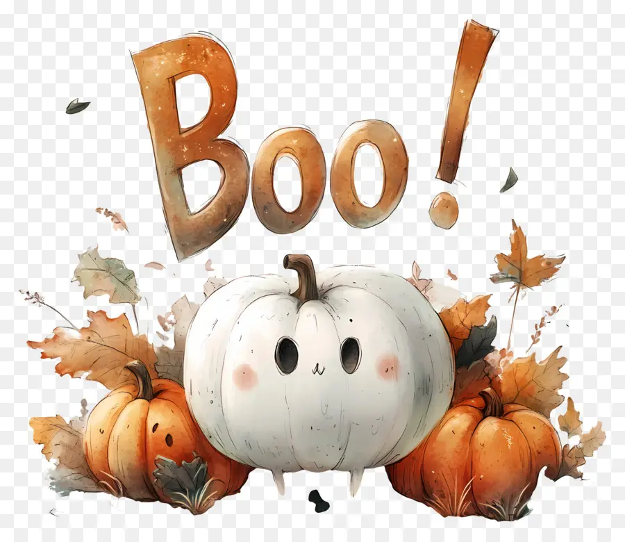 Bouh D'halloween，Citrouille Blanche PNG