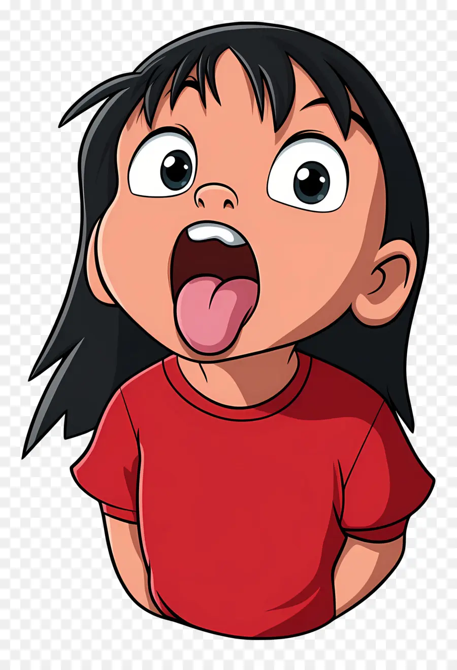 Personnage De Lilo，Fille De Dessin Animé Faisant Une Grimace PNG