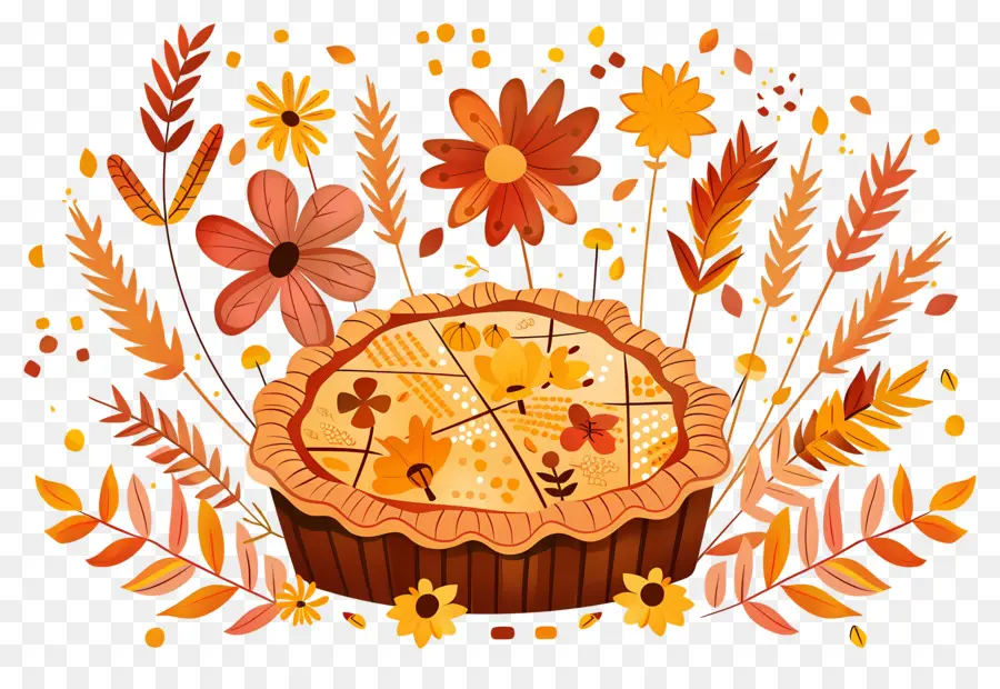 Tarte De Thanksgiving，Tarte Décorative PNG