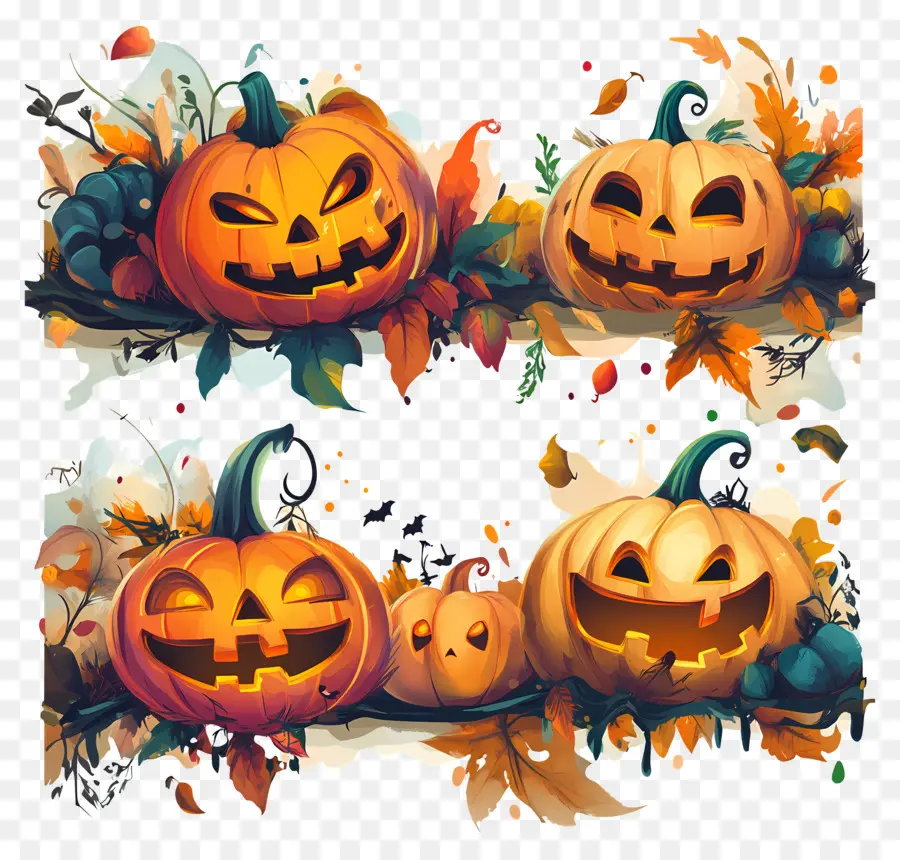 Modèle De Bannière D'halloween，Citrouilles PNG