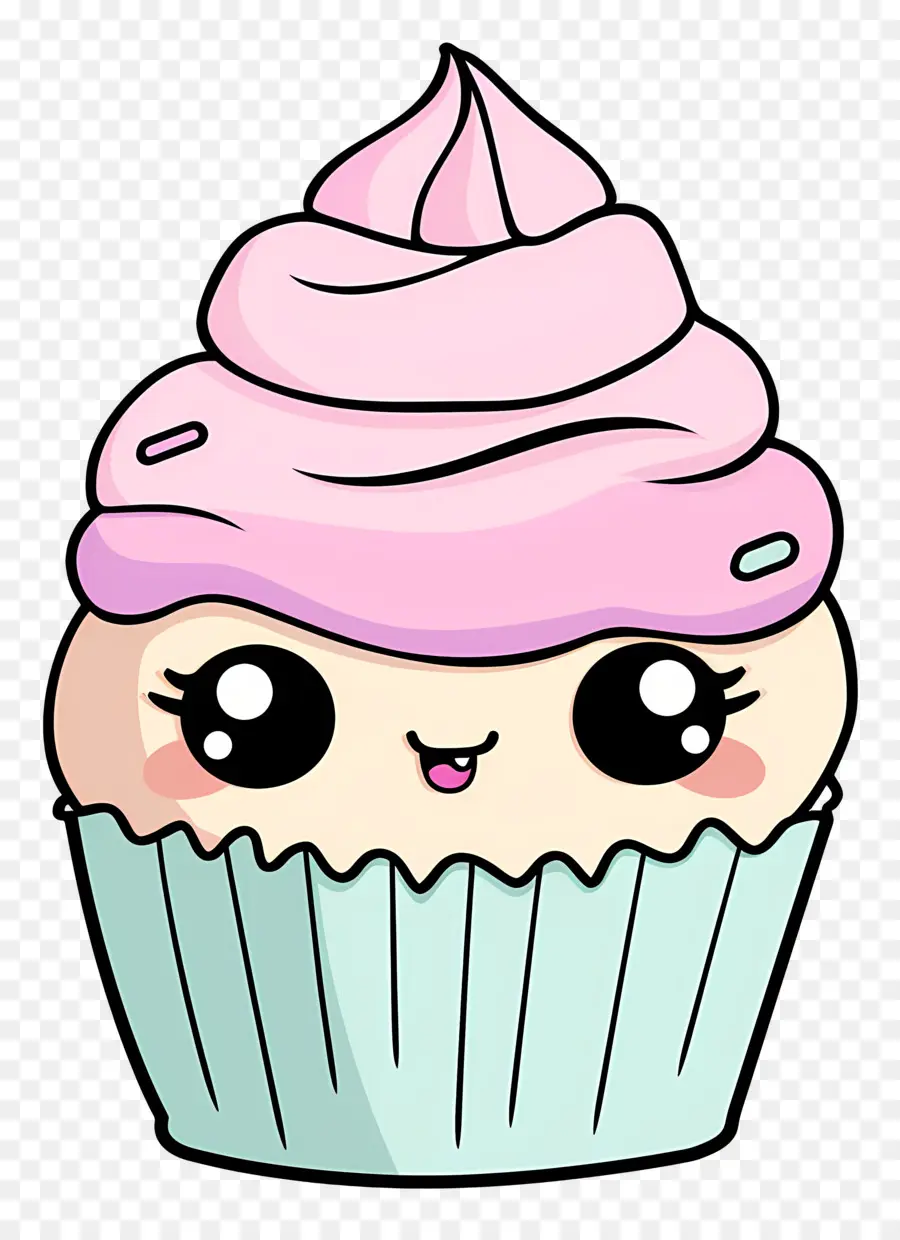 Cupcake Kawaii，Petit Gâteau Kawaii PNG