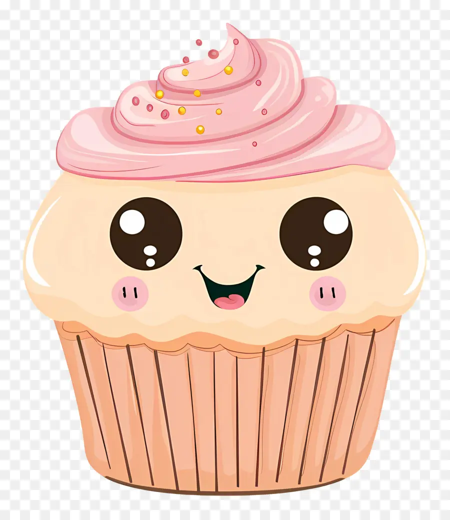 Cupcake Kawaii，Petit Gâteau Kawaii PNG