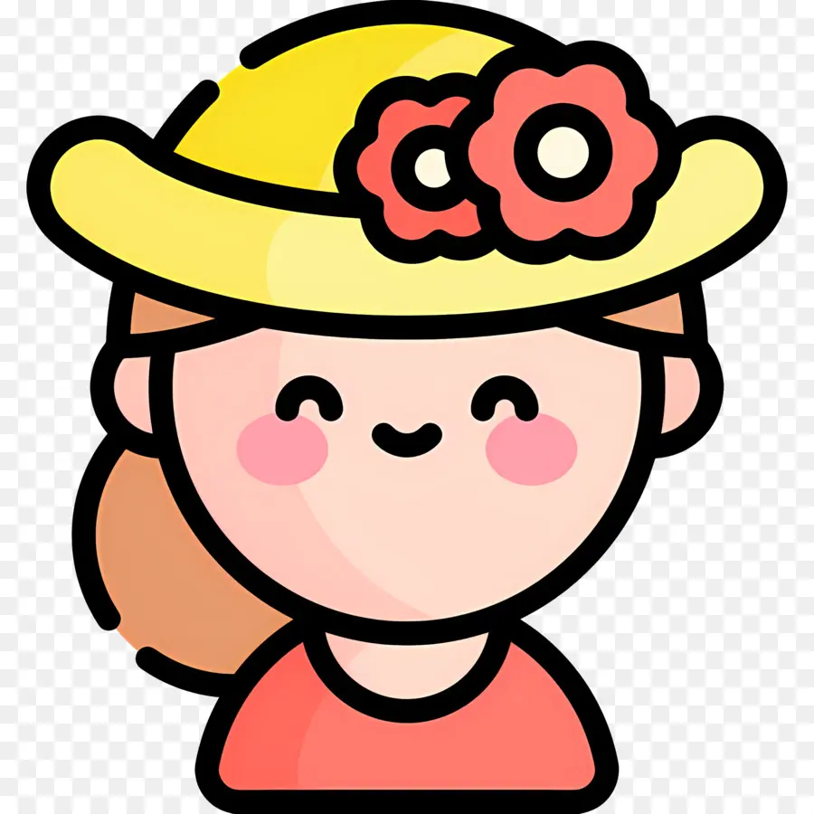 Petite Fille，Fille De Dessin Animé Avec Un Chapeau PNG