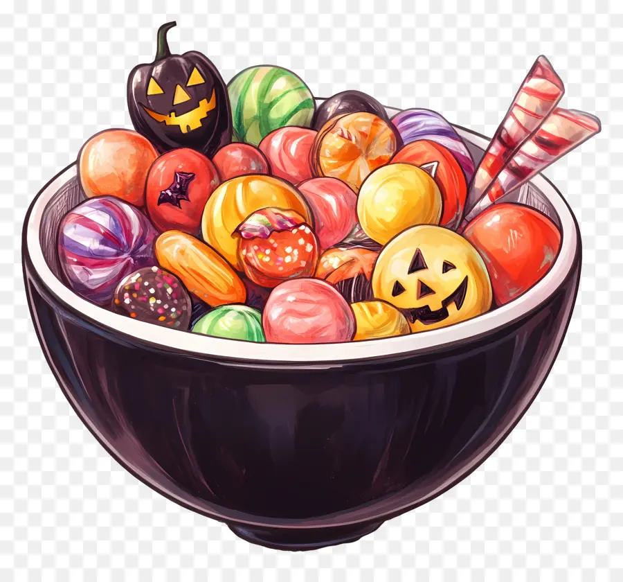 Bol De Bonbons D'halloween，Bol De Bonbons à La Citrouille PNG