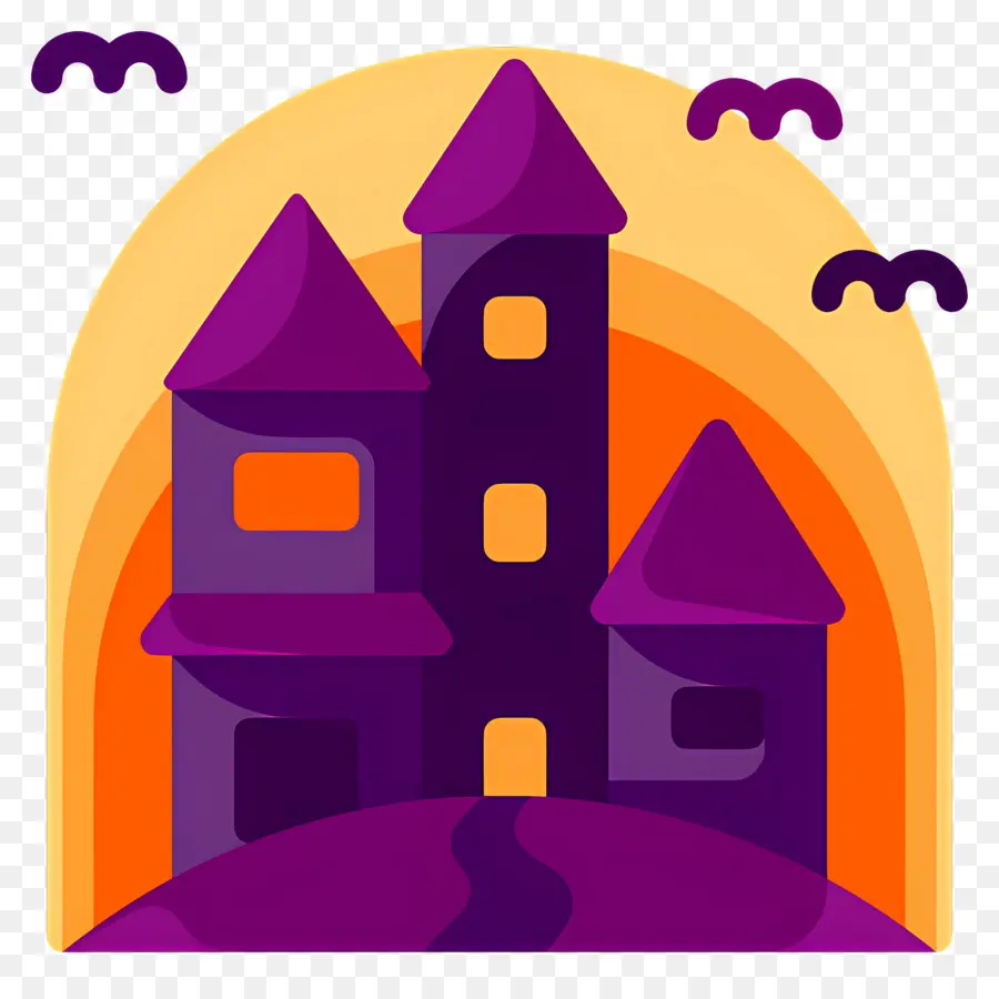 Château D'halloween，Château Violet PNG