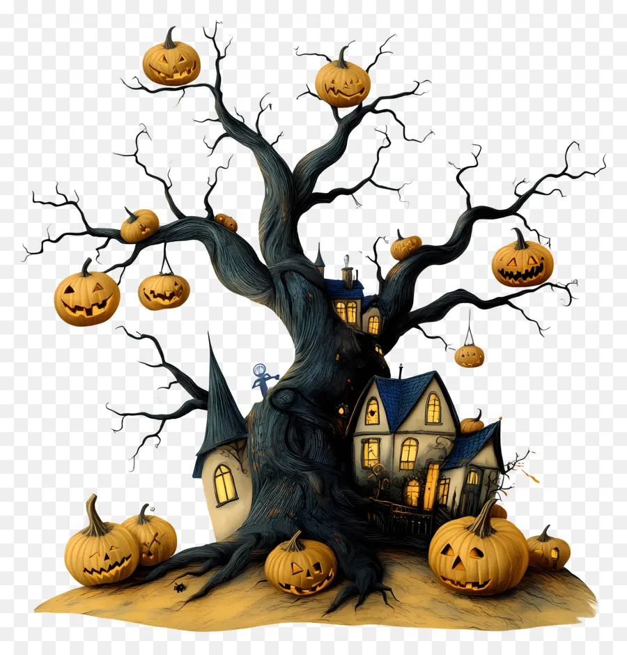 Nuit D'halloween，Arbre D'halloween PNG