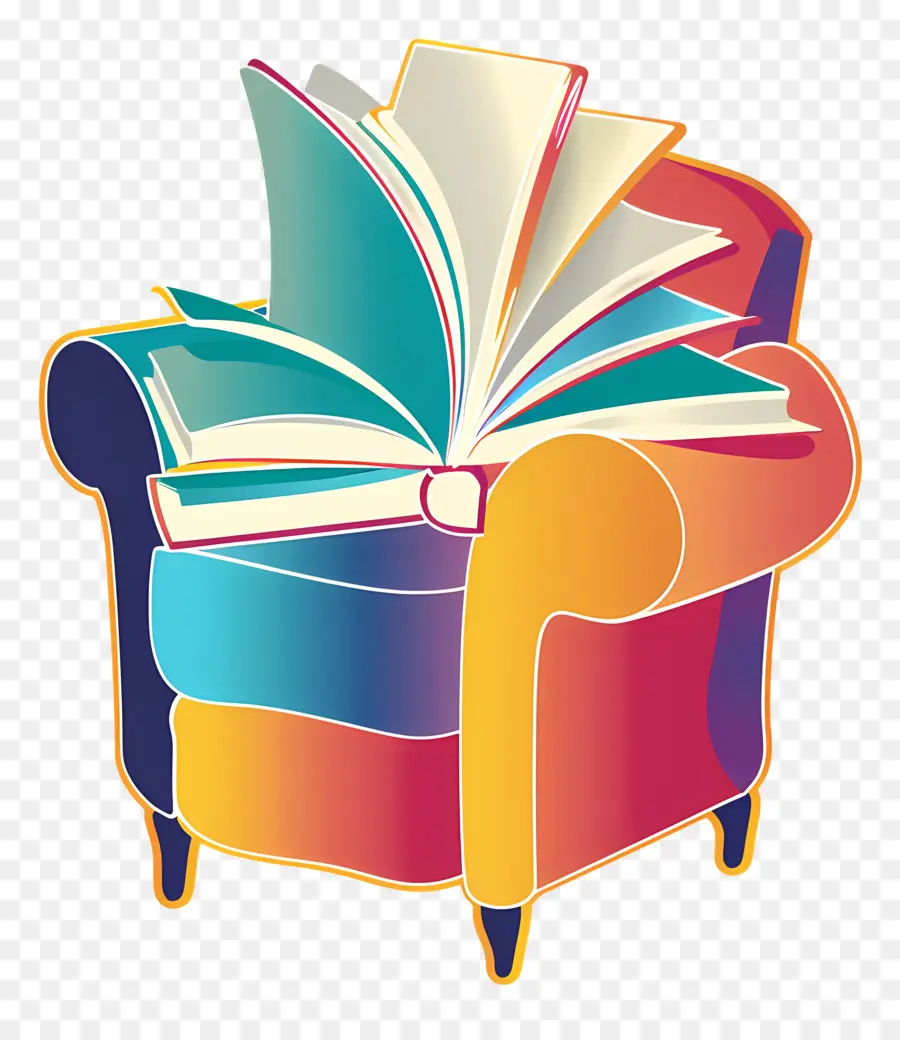 Logo Du Livre，Chaise De Livre Colorée PNG