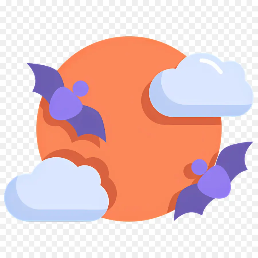 Lune D'halloween，Chauves Souris Et Lune PNG