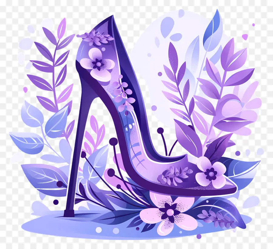 Chaussure à Talons Aiguilles，Talon Haut Violet PNG