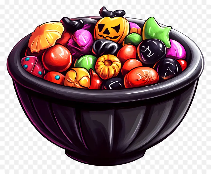 Bol De Bonbons D'halloween，Bol De Bonbons à La Citrouille PNG