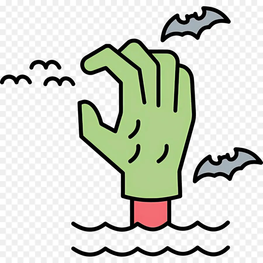 Main D'halloween，Main De Zombie Dans L'eau PNG