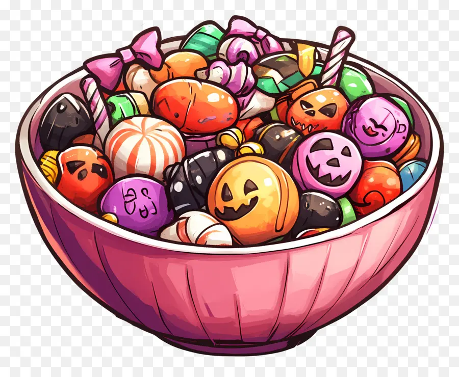 Bol De Bonbons D'halloween，Bol De Bonbons à La Citrouille PNG