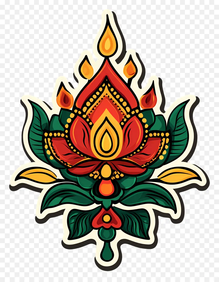 Deepavali，Lotus Décoratif PNG